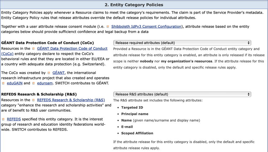 Resource Registry Entity Category Section